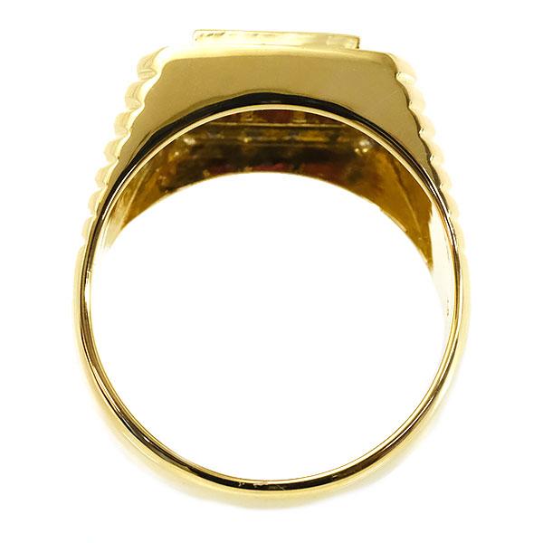 送料無料 本物 ルビーダイヤモンドリング 指輪 K18YG ルビー1.34ct 