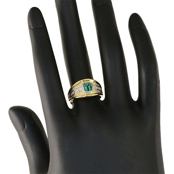 送料無料 本物 エメラルド ダイヤモンドリング 指輪 K18 PT900