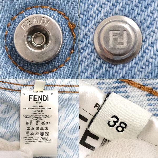 FENDI / ショート丈マンマGジャン/38/コットン/IDG/FLF733 FENDI（フェンディ） 送料無料 本物 極美品 デニムジャケット