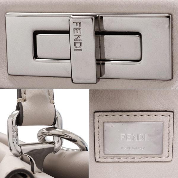 【美品】フェンディ　ピーカブー　ショルダーバッグ　グレージュ　2WAY PEEKABOO 送料無料 本物 極美品 FENDI フェンディ ピーカブー