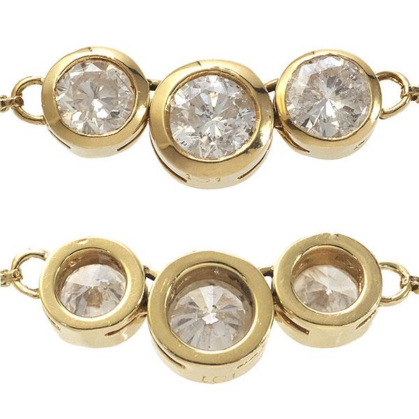 送料無料 本物 ダイヤモンドネックレス K18YGイエローゴールド ダイヤ 