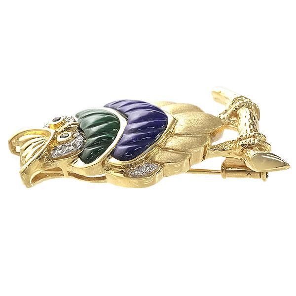 ブローチ K18 YG イエローゴールド 送料無料 本物 ダイヤモンドブローチ K18Ygイエローゴールド