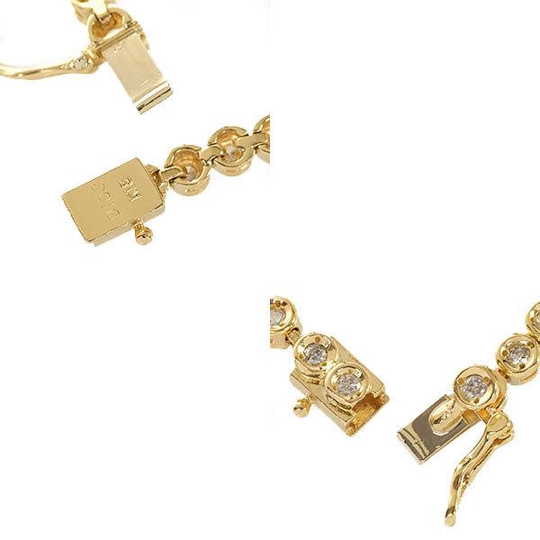 送料無料】【本物】ダイヤモンドテニスブレスレット☆K18イエロー  