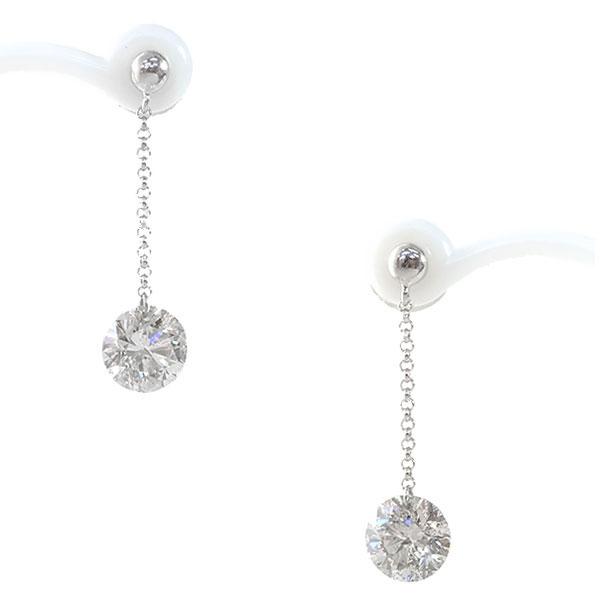 送料無料 本物 一粒ダイヤモンドピアス PT900 プラチナ ダイヤ0.78ct×2 