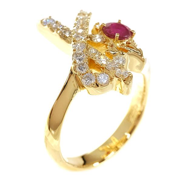 送料無料 本物 KENZO ケンゾー ダイヤモンドリング 指輪 K18YG  