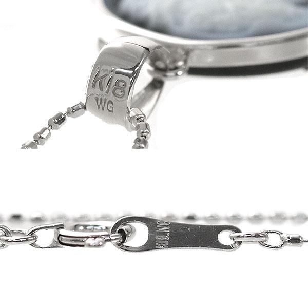 送料無料 本物 カメオデザインネックレス K18WGホワイトゴールド