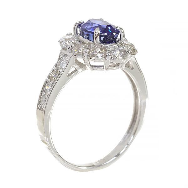 送料無料 本物 サファイアダイヤモンドリング 指輪 PT950 プラチナ  