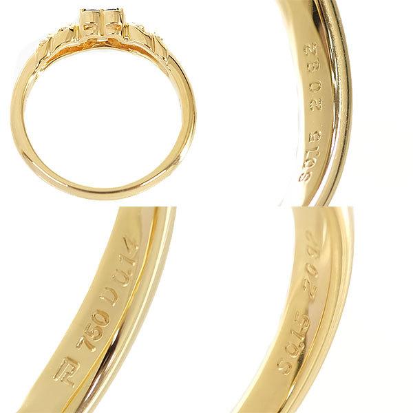 POLA 送料無料 本物 ポーラ サファイアダイヤモンドリング 指輪 750YG  