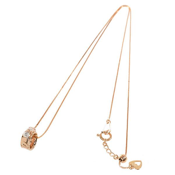 送料無料】【本物】ダイヤモンドネックレス☆トリロジー☆K18PGピンク  