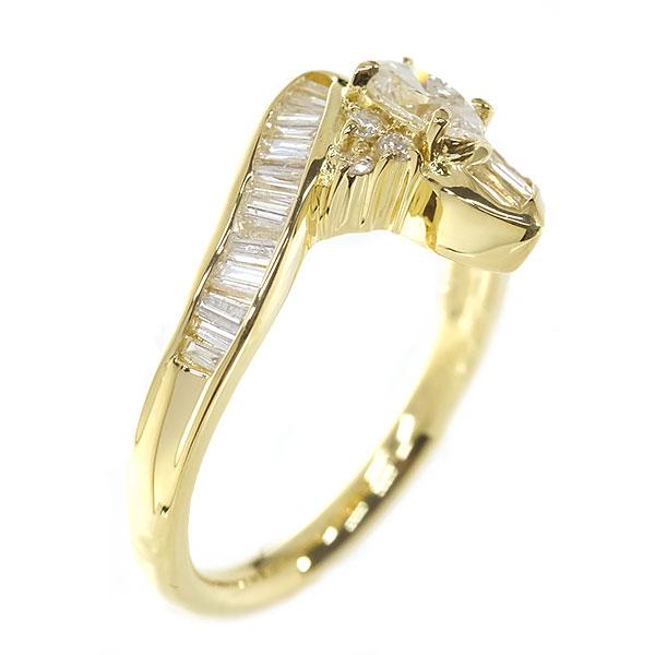 送料無料 本物 ダイヤモンドリング 指輪 K18YG ダイヤ0.30ct 0.68ct 12 