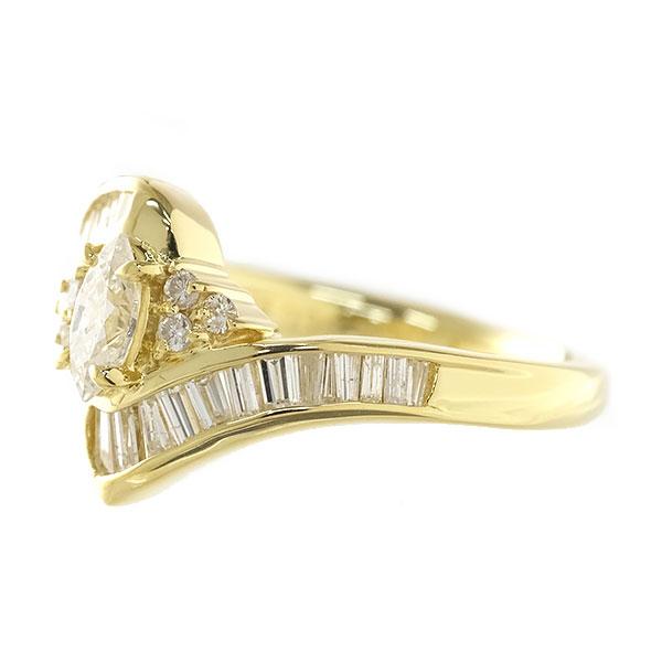 送料無料 本物 ダイヤモンドリング 指輪 K18YG ダイヤ0.30ct 0.68ct 12 