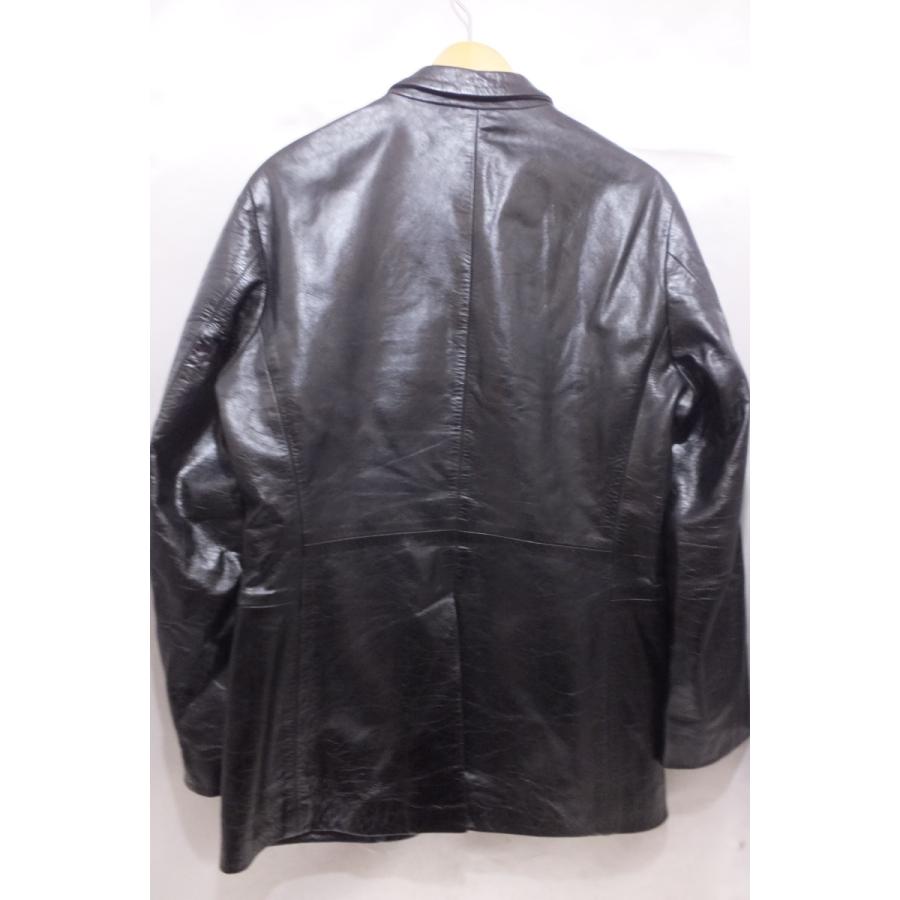 ブラック　牛革　レザー テーラードジャケット TOMORROWLAND トゥモローランド 牛革 レザーテーラード