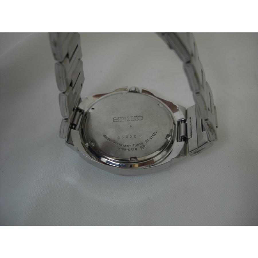 SEIKO セイコー 腕時計 クロノグラフ クオーツ 5Y89-0AF0 中古品 動作品 シルバー系 メンズ|medamaya|02