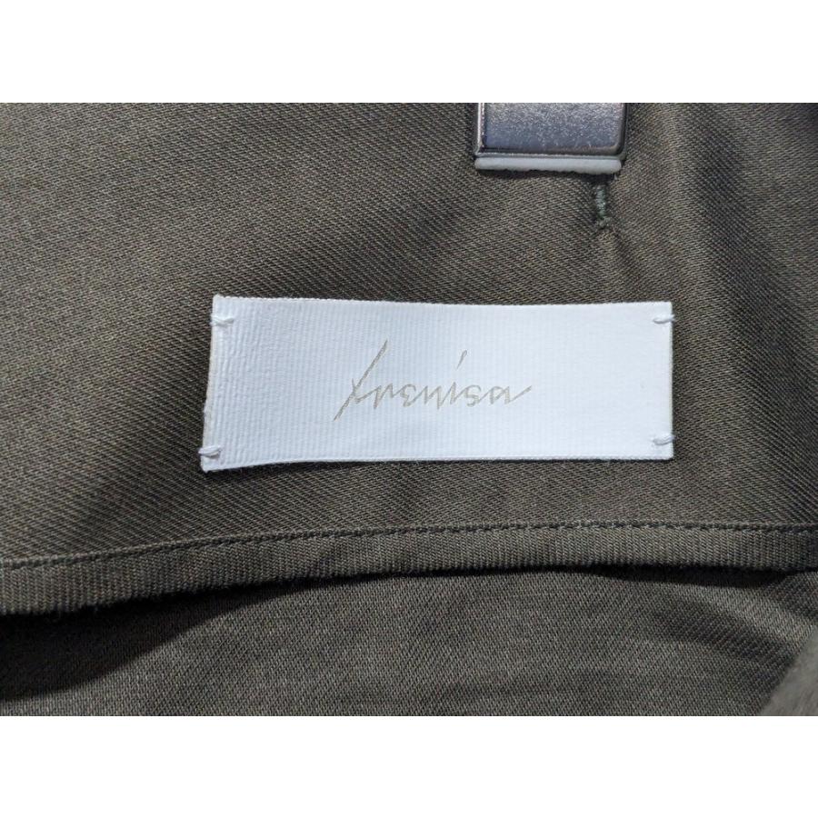 IRENISA 22AW イレニサ SEMI FLARED PANTS ウールスラックスパンツ IH-22FW-P017-ND サイズ1 オリーブ IRENISA 22AW イレニサ SEMI FLARED PANTS ウールスラックスパンツ IH