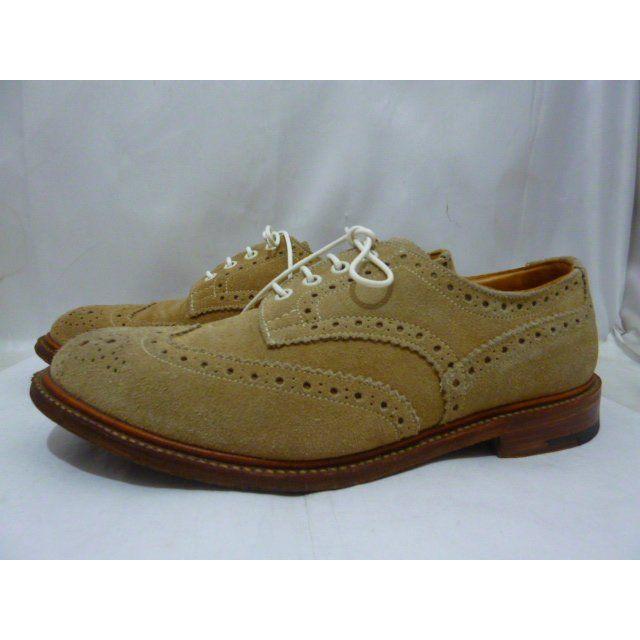 Tricker's×SHIPS トリッカーズ M5633 別注 メダリオン スエードウイングチップ シューズ 革靴 少々難有 サイズUK8.5 ベージュ シューズ Tricker's×SHIPS トリッカーズ M5633 別注 メダリオン スエード