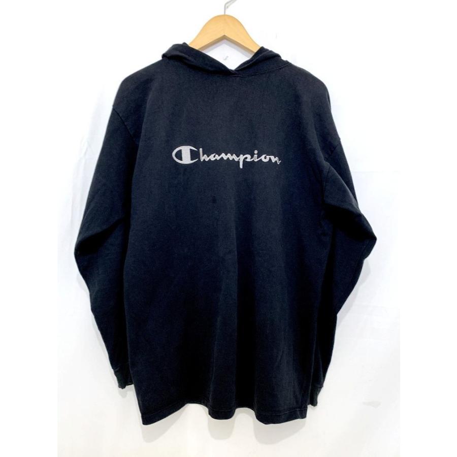 L/NYU/刺繍タグ/90s/チャンピオン/ビンテージ/パーカー/ネイビー 90's Champion チャンピオン 青刺繍タグ フーディーパーカー ワン