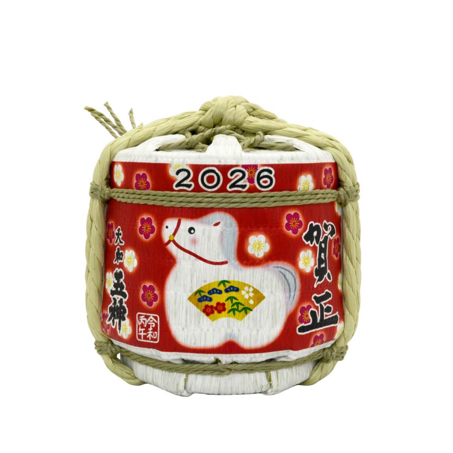 清酒 五神 干支こも樽「華うま」【300ml】奈良県（日本酒入り）干支菰