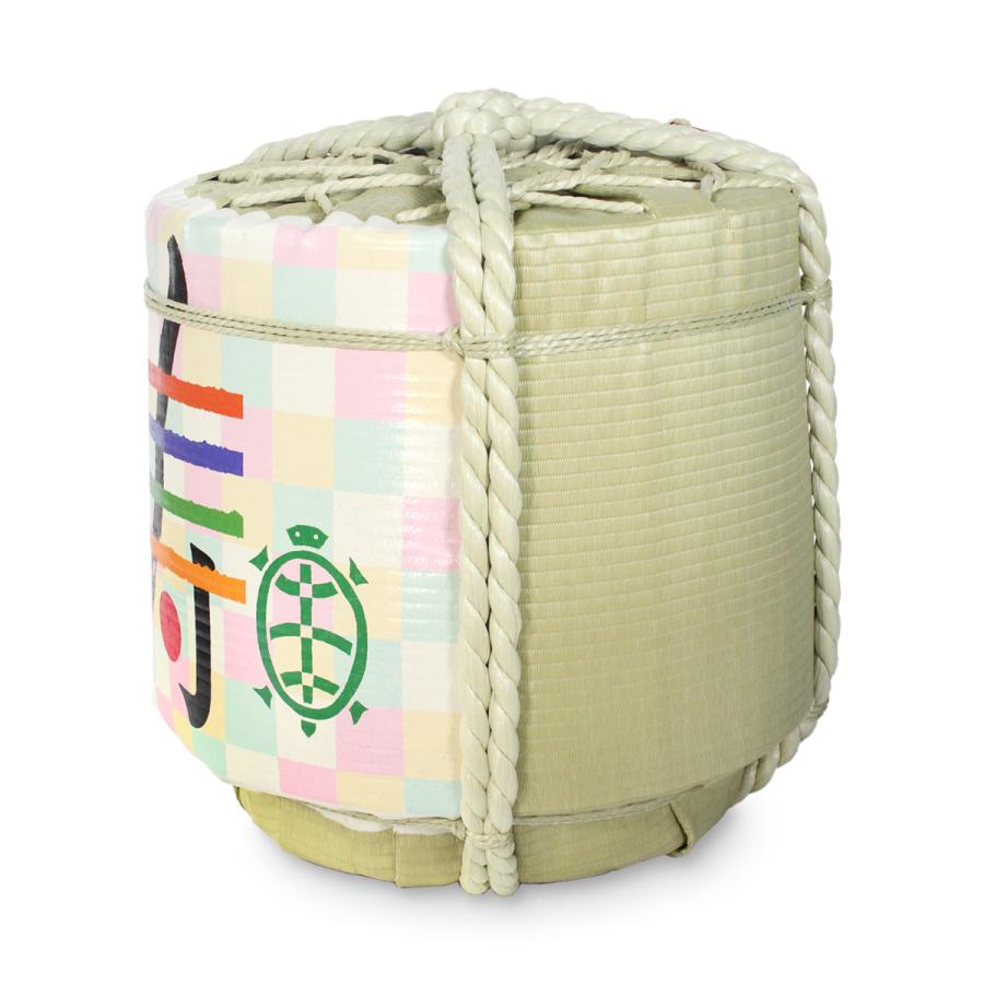 ディスプレイこも樽 通常タイプ 寿(千鳥格子) 小18L(芯材：発泡スチロール)の画像