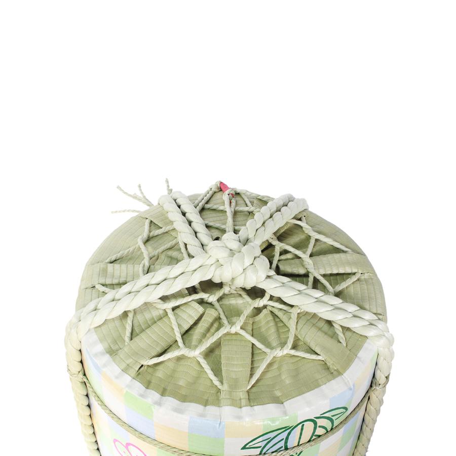 ディスプレイこも樽 通常タイプ 祝(千鳥格子) 小18L(芯材：発泡スチロール)の画像