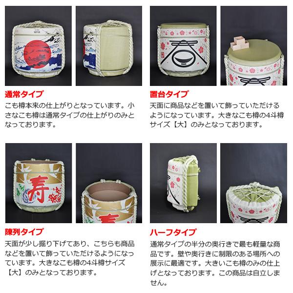 ディスプレイこも樽 通常タイプ 祝(鶴亀) 小18L(芯材：発泡スチロール)の画像