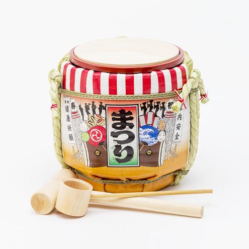 ミニ鏡開きセット 〜土産樽〜 まつり : 明治創業菰樽専門店岸本吉二