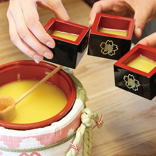 名入れ ミニ鏡開きセット枡なし フリーデザイン 鶴亀 岸本吉二商店