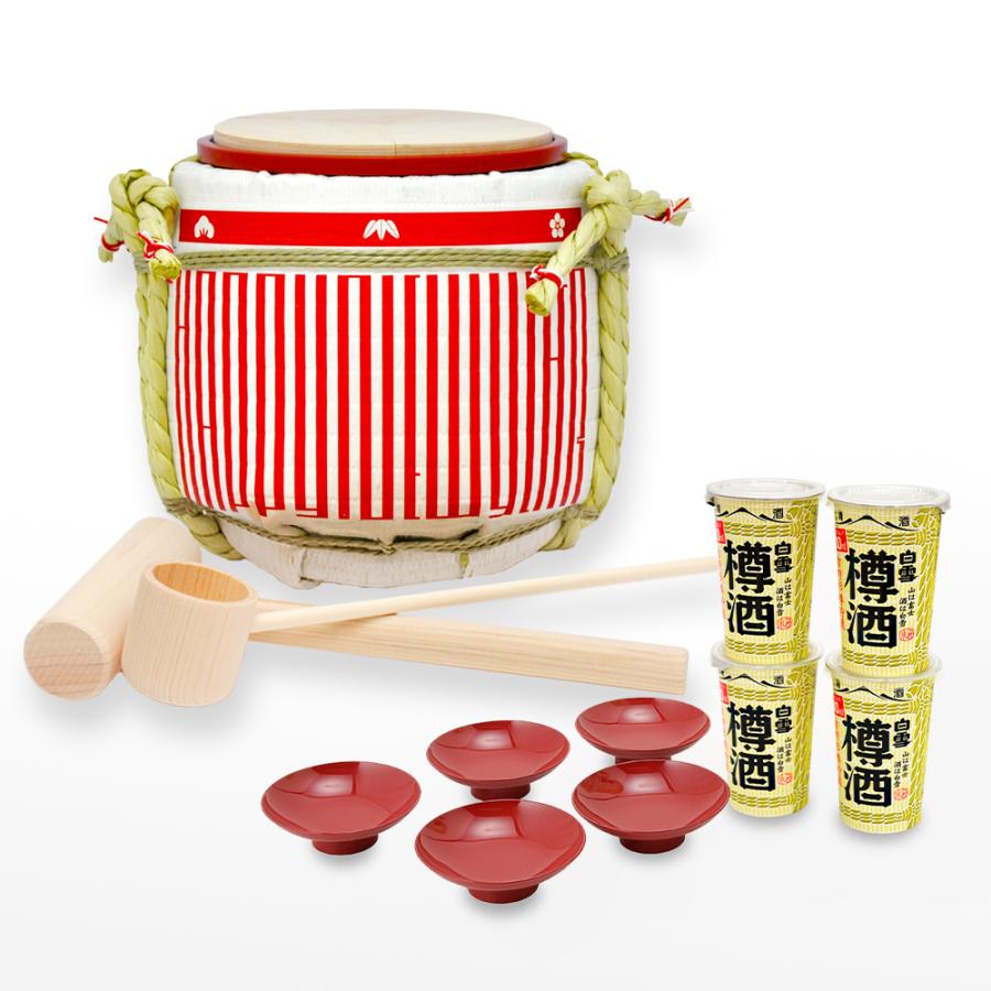 ミニ鏡開き樽酒セット 〜日本の四季〜正月『ハッピーニューイヤー