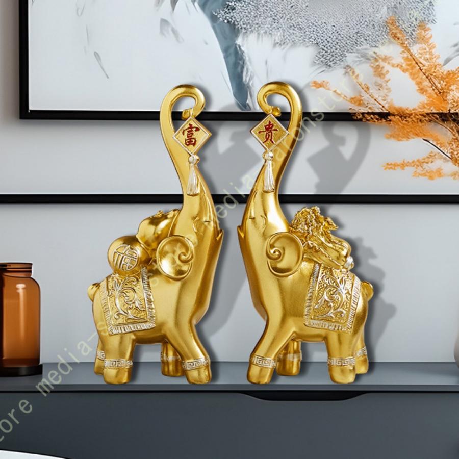 象 置物 彫像 樹脂 インテリア オフィス 工芸品 縁起物 風水グッズ