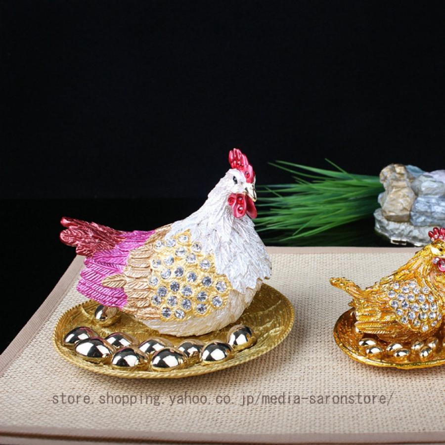 金属 ミニ 動物 鶏 金属鳥 彫刻 卓上装飾 アートホーム オフィス