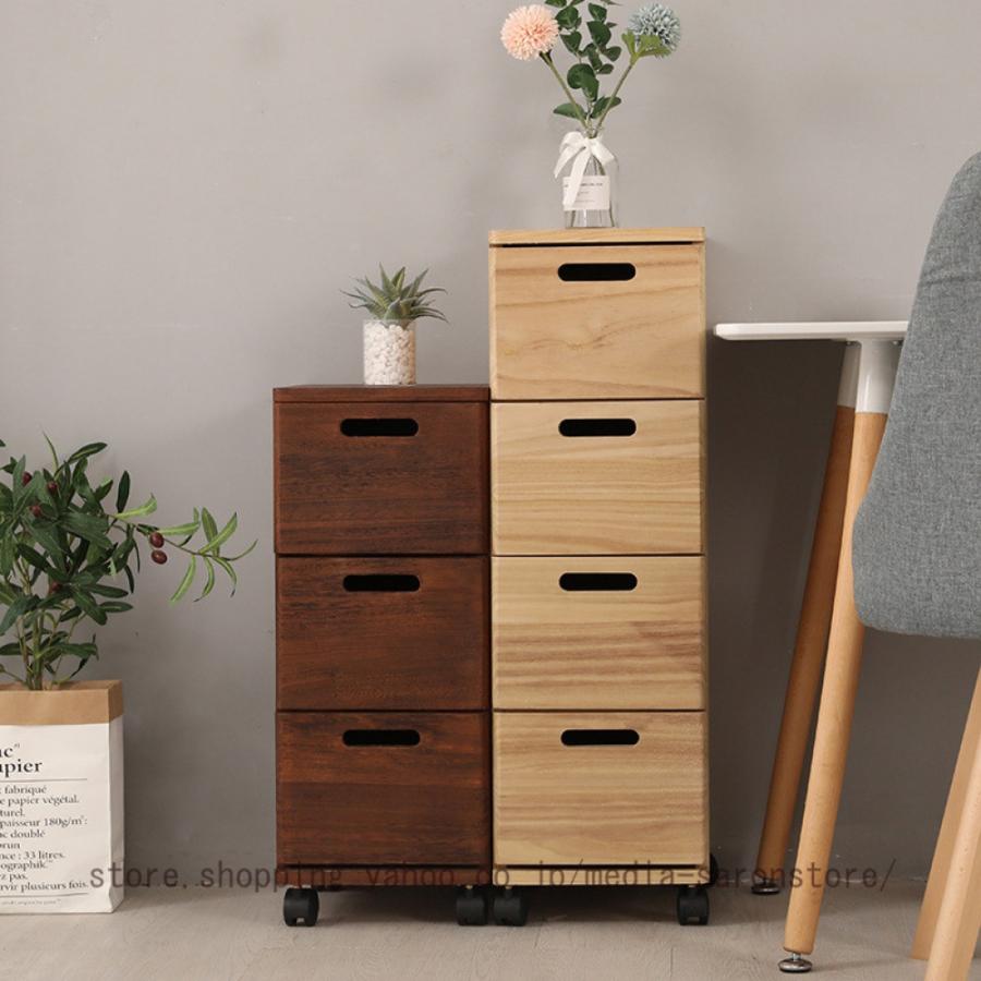 キッチンストッカー 木製 ワゴン 3段 4段 5段 幅34cm キッチンワゴン