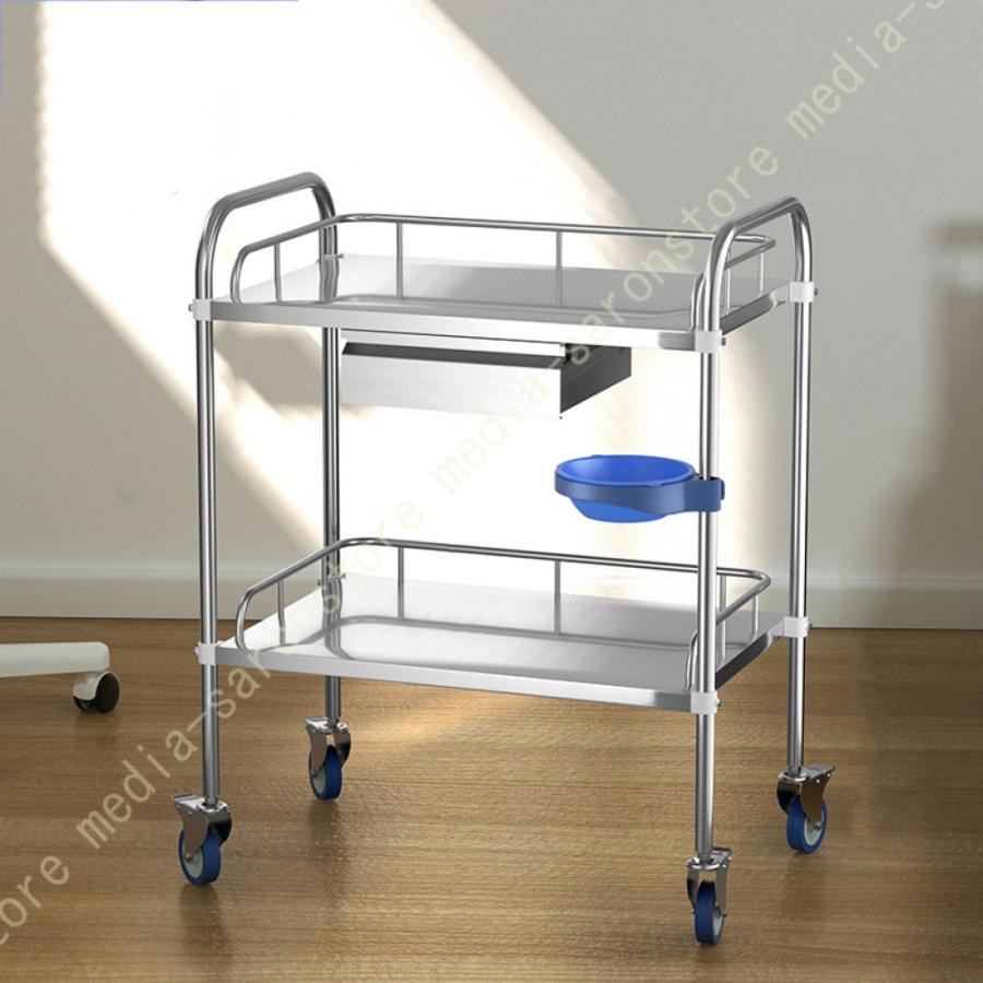 医療用ワゴン クリニックワゴン 回診車 医療カート キャスター付き 2段