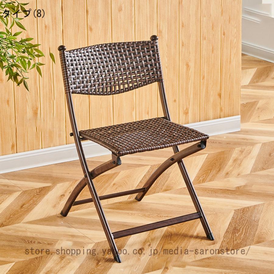 折り畳みラタンチェア 折り畳み椅子 籐編み 手細工籐椅子 撥水 背もたれ付 ラタン