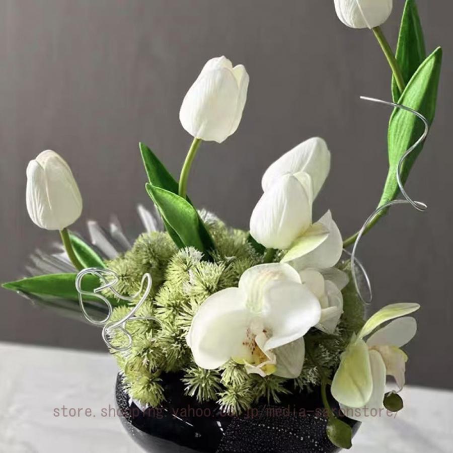 造花 人工観葉植物 フェイクフラワーアレンジメント 陶器花瓶 リビング 卓上 玄関 テーブル インテリア 室内 空間彩り 置物 生け花 リアル 美しい 長期間_5