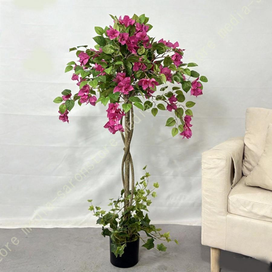 ブーゲンビリア 観葉植物 フェイクグリーン 鉢植え 造花 人工植物 水