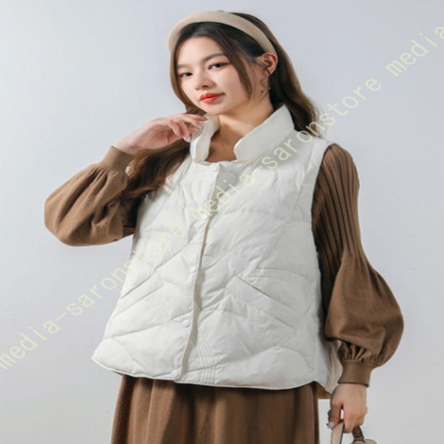 ベスト レディース ダウンベスト ショート丈 アウター 体型カバー 防寒