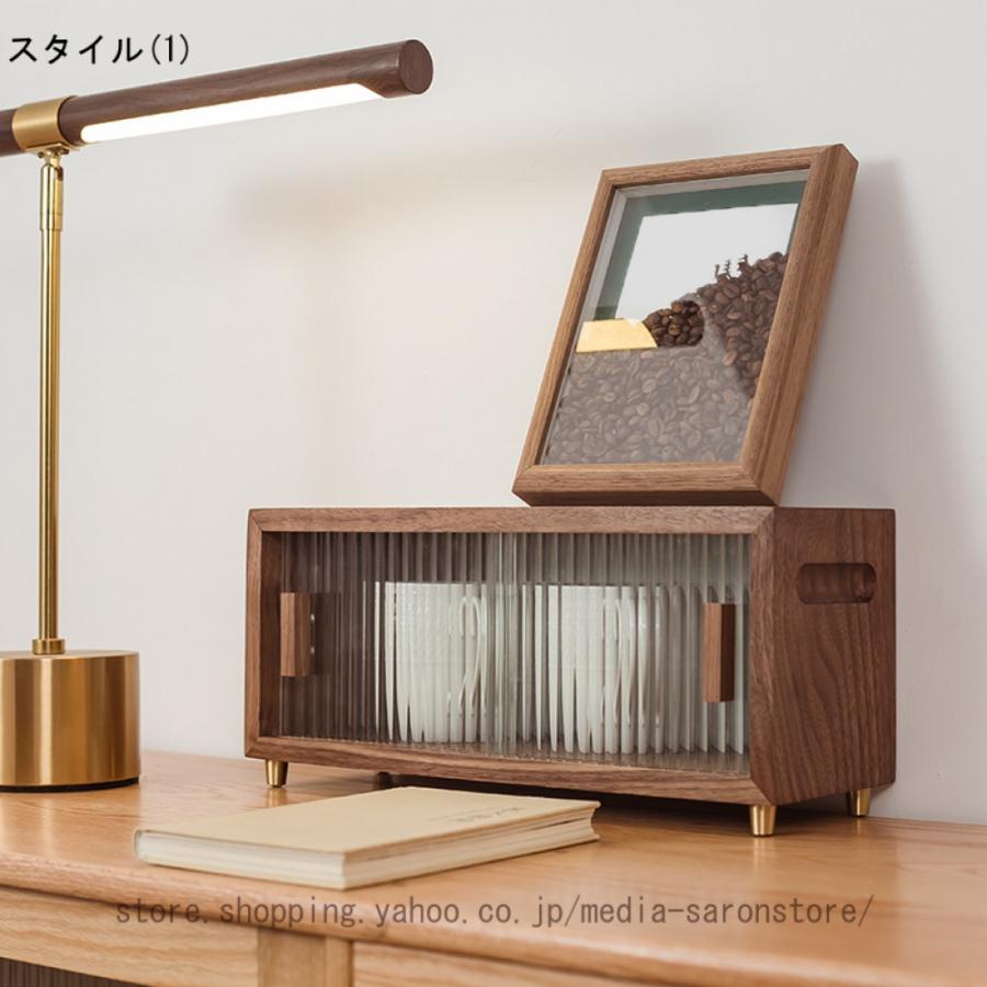 ミニ食器棚 デスク上置き棚 アンティーク調 卓上収納ケース