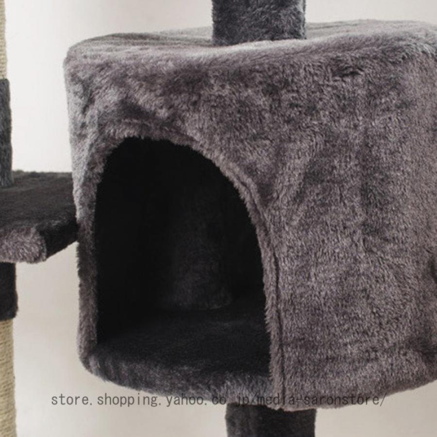 キャットタワー 大型猫用 据え置き おしゃれ 耐荷重 猫タワー 多頭飼い 安定性 隠れ家 猫ハウス 爪とぎ 猫おもちゃ 運動不足解消 滑り止め 組立簡単_10