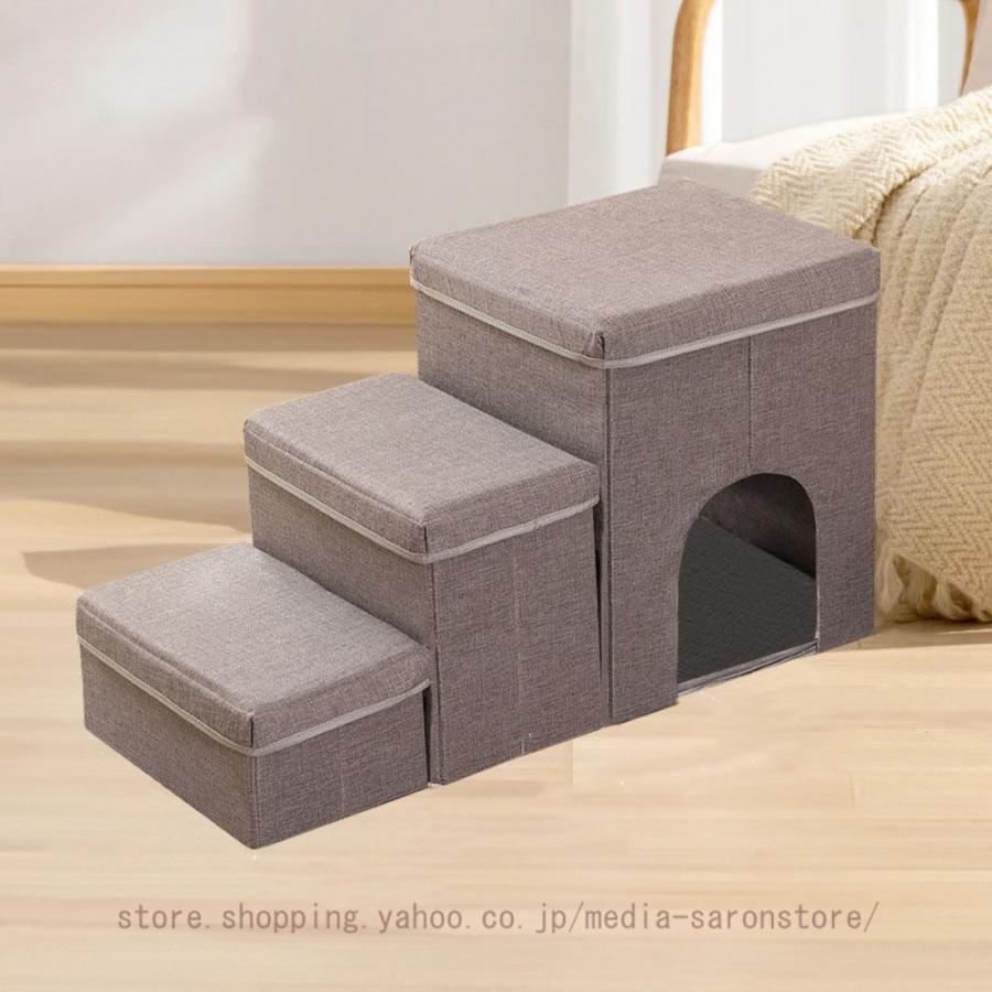 猫 ステップ 猫用 階段 犬用階段 ドッグステップ キャットタワー 据え置き おしゃれ 巨大土台 安定感 低め 転倒防止デザイン 展望台 スリム_4