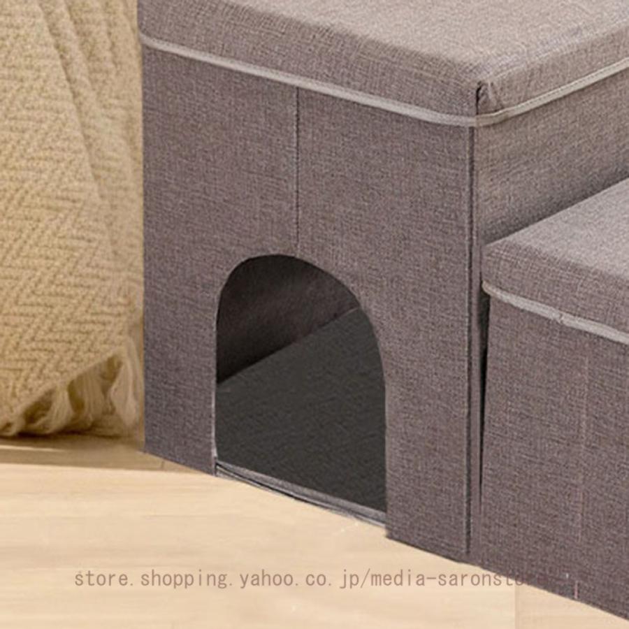 猫 ステップ 猫用 階段 犬用階段 ドッグステップ キャットタワー 据え置き おしゃれ 巨大土台 安定感 低め 転倒防止デザイン 展望台 スリム_5