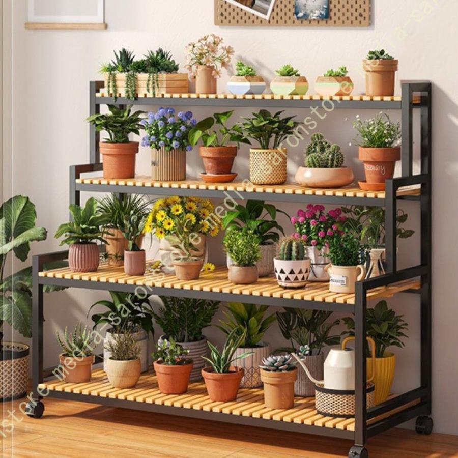 ガーデンラック 植物棚 4階階段植物棚 プランタースタンド フラワー