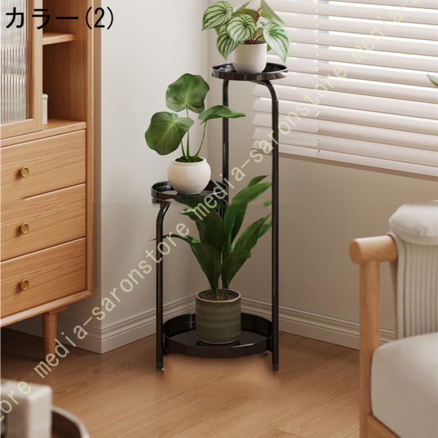 プランタースタンド 観葉植物 3段 園芸ラック 花棚 立体感フラワーラック 室内外兼用 アイアン 組み立てが簡単 盆栽棚 植物棚プランタースタンド 花台_4