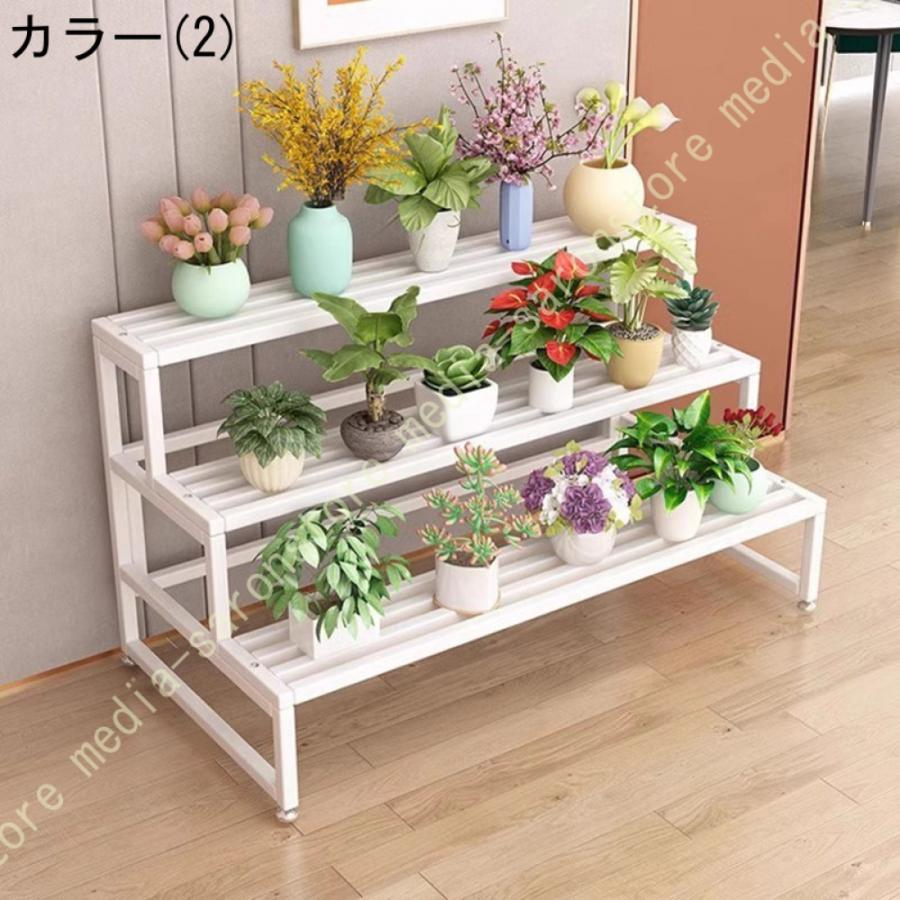 プランタースタンド ガーデンラック フラワースタンド 鉄製 屋外 園芸ラック 鉢植え スタンド 植物棚 屋内 3段 錬鉄製 金属製植物スタンド 観葉植物台