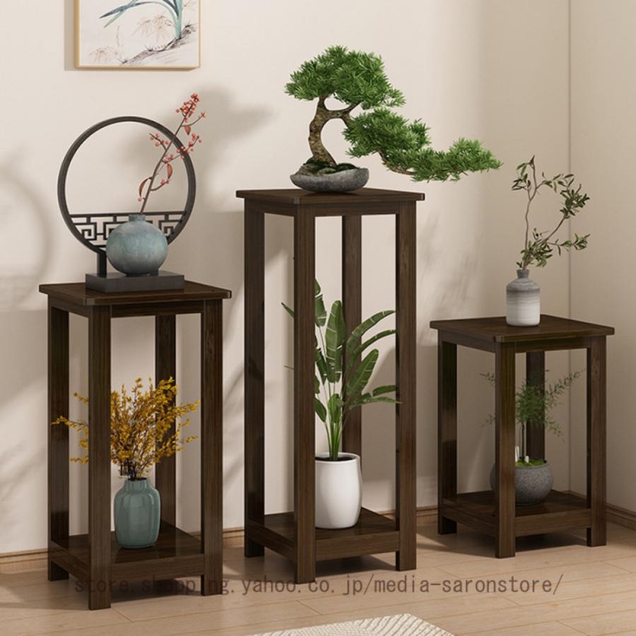 チーク無垢材 花台 木製 総無垢材 フラワースタンド 玄関 リビング