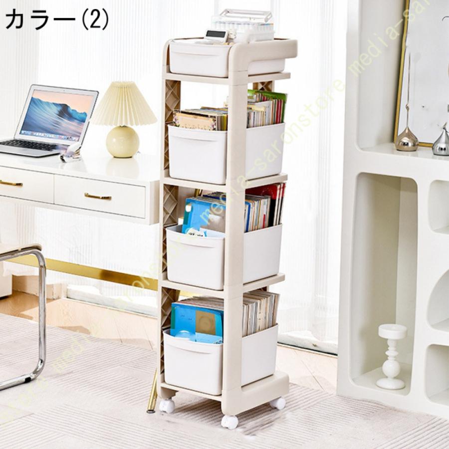 キッチンワゴン キャスター付き ツールワゴン 移動式 組み立て簡単 小物 化粧品 本収納 デスクサイド 洗濯室 洗面所 台所 収納カート 頑丈 収納ラック 通気性_4