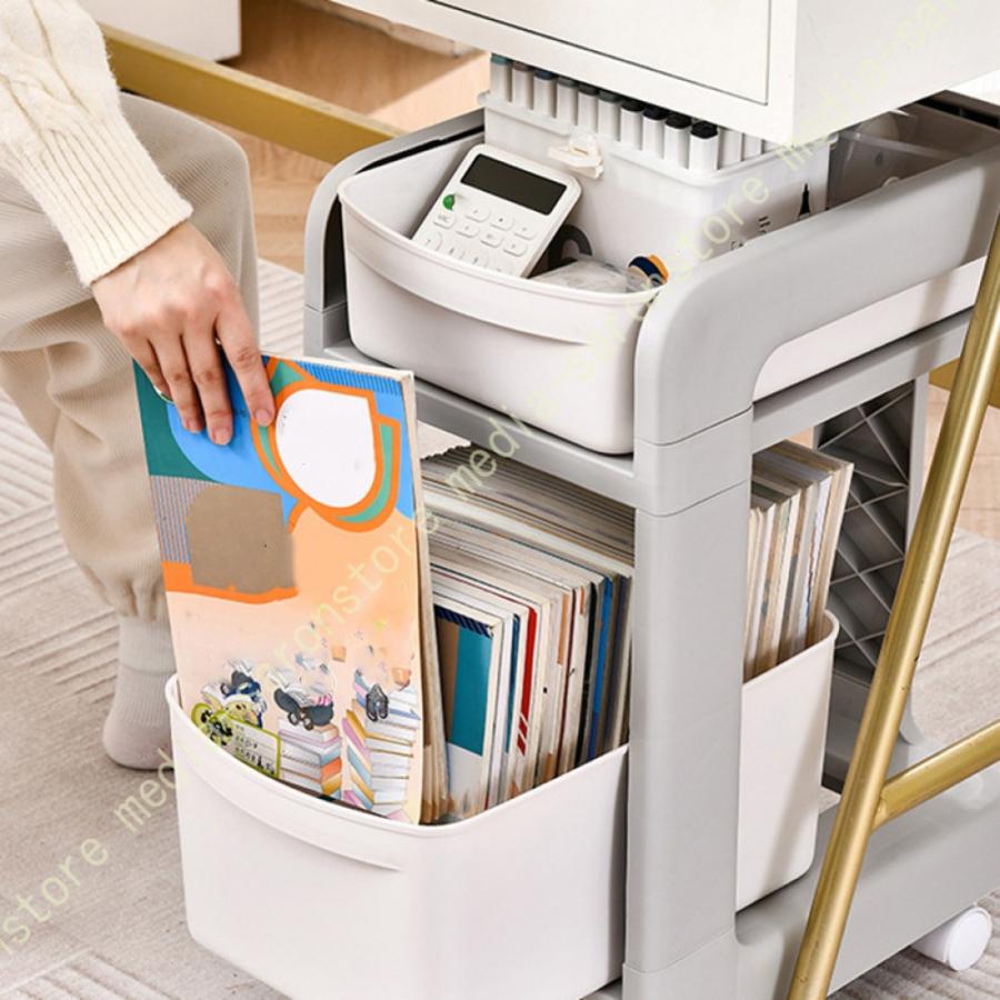キッチンワゴン キャスター付き ツールワゴン 移動式 組み立て簡単 小物 化粧品 本収納 デスクサイド 洗濯室 洗面所 台所 収納カート 頑丈 収納ラック 通気性_6