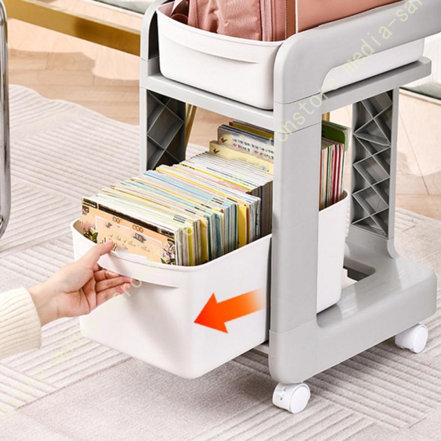 キッチンワゴン キャスター付き ツールワゴン 移動式 組み立て簡単 小物 化粧品 本収納 デスクサイド 洗濯室 洗面所 台所 収納カート 頑丈 収納ラック 通気性_7