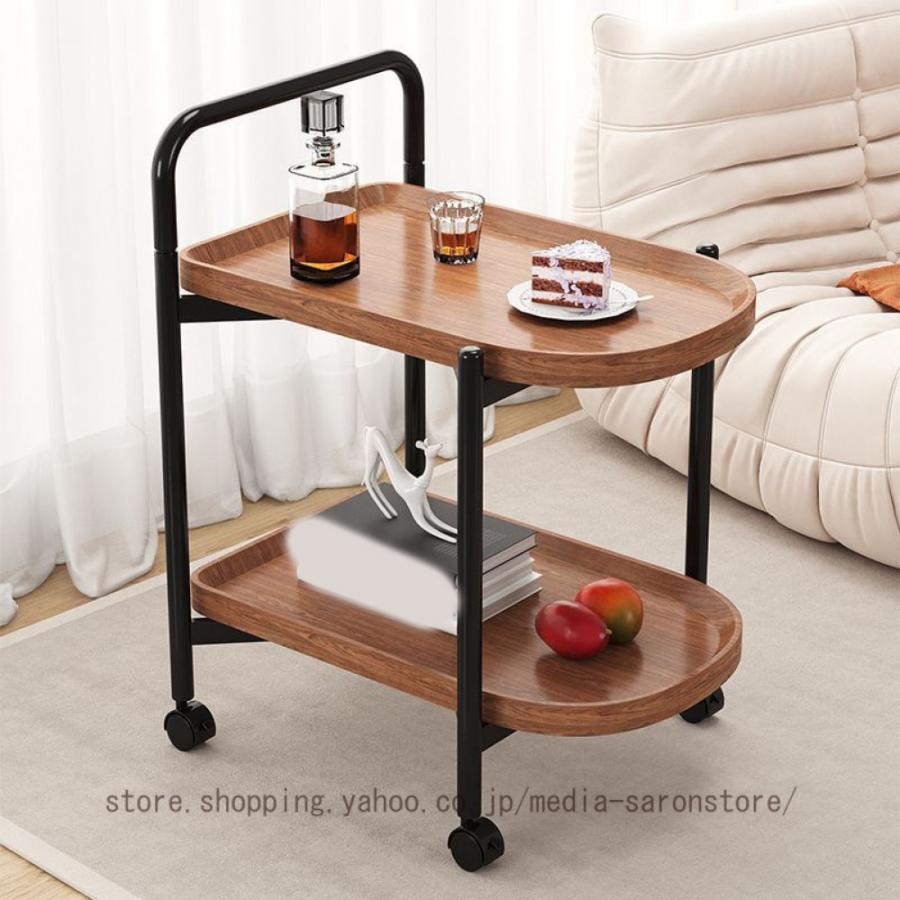 サイドテーブル おしゃれ 丸 白 サイドワゴン 北欧 キャスター付き