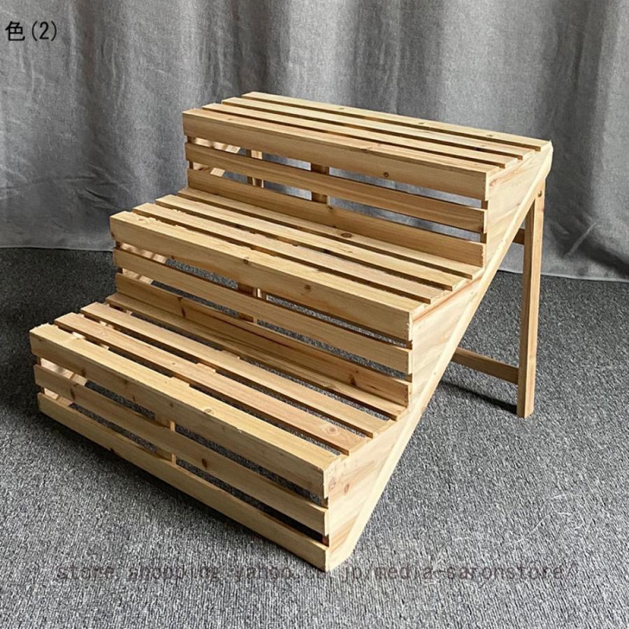 プランタースタンド フラワースタンド 3段 木製 65*60*48cm フラワーラック ガーデンラック 植物棚 盆栽棚 玄関 部屋 室内 置物 ディスプレイ棚 花台_5