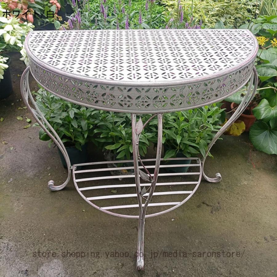 フラワースタンド アイアン 白 花台 鉢スタンド 2段 観葉植物