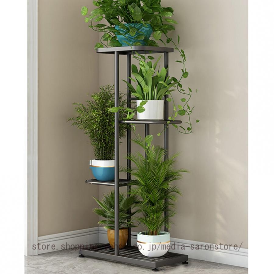 フラワースタンド アイアン花台 4段 フラワーラック 室内/屋外 鉢植え